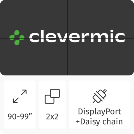 Видеостена 2x2 CleverMic DP-W49-3.5-500 98"